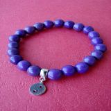 Purple Howlite and Yin-Yang Pendant, Bracelet